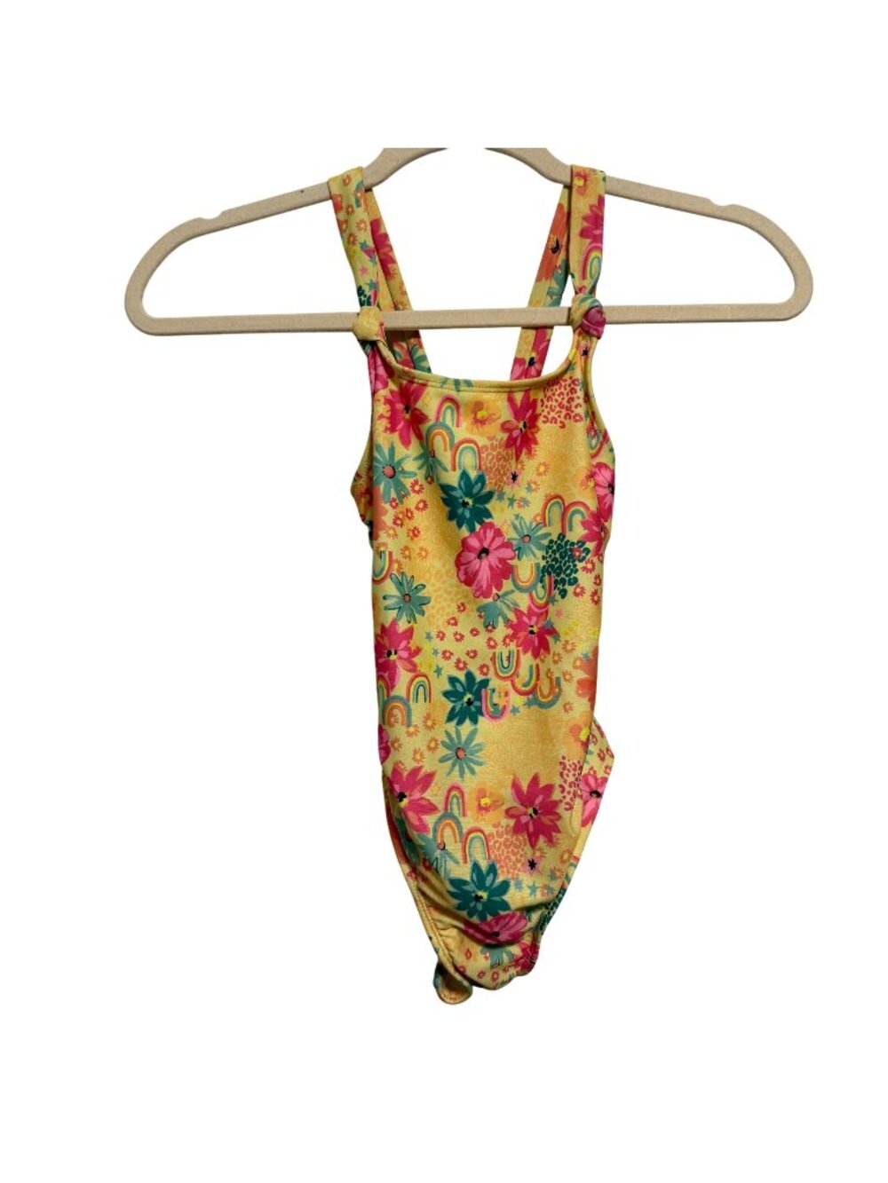 Cat & Jack Girls Floral Rainbow One-Piece Swimsuit Size M (8)